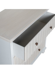 Cómoda Madera C/3 Cajones Blanco/crema, Dm+pino