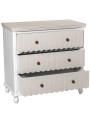Cómoda Madera C/3 Cajones Blanco/crema, Dm+pino