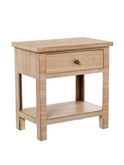 Mesa de Noche Madera Natural Dm+paulownia
