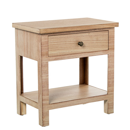 Mesa de Noche Madera Natural Dm+paulownia