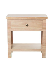 Mesa de Noche Madera Natural Dm+paulownia