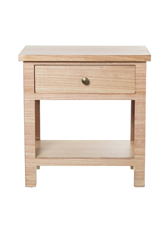 Mesa de Noche Madera Natural Dm+paulownia