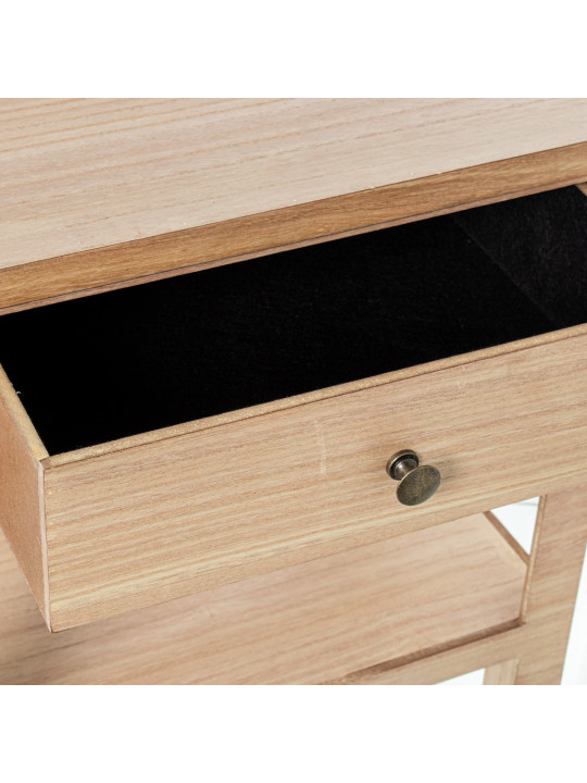 Mesa de Noche Madera Natural Dm+paulownia