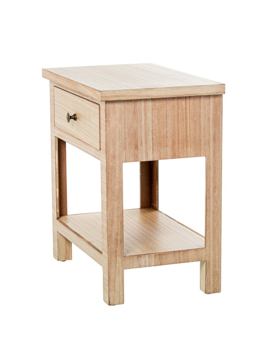 Mesa de Noche Madera Natural Dm+paulownia