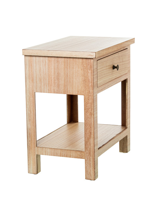 Mesa de Noche Madera Natural Dm+paulownia