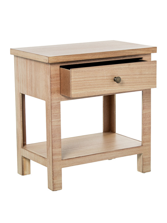 Mesa de Noche Madera Natural Dm+paulownia