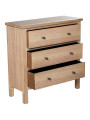 Cómoda Madera Natural C/3 Cajones Dm+paulownia