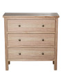 Cómoda Madera Natural C/3 Cajones Dm+paulownia