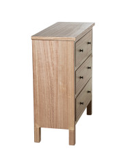 Cómoda Madera Natural C/3 Cajones Dm+paulownia