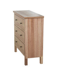 Cómoda Madera Natural C/3 Cajones Dm+paulownia