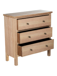 Cómoda Madera Natural C/3 Cajones Dm+paulownia