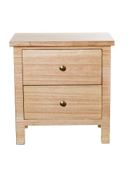 Mesa de Noche Madera Natural Dm+paulownia
