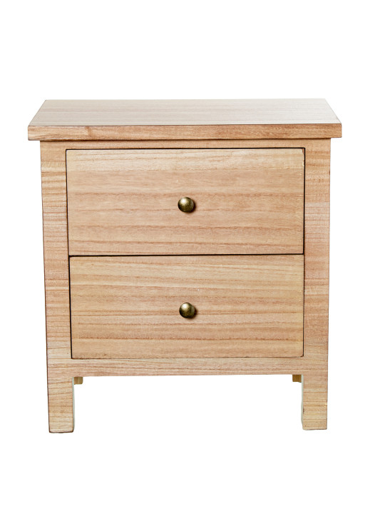Mesa de Noche Madera Natural Dm+paulownia