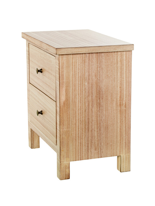 Mesa de Noche Madera Natural Dm+paulownia