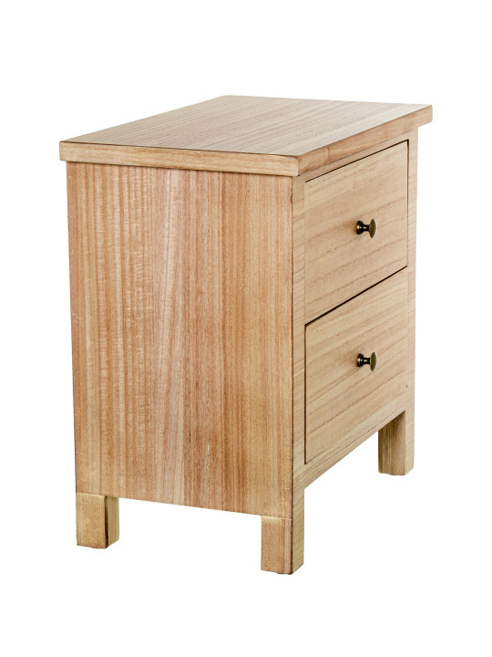 Mesa de Noche Madera Natural Dm+paulownia