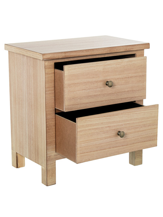 Mesa de Noche Madera Natural Dm+paulownia