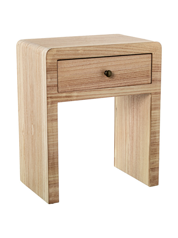 Mesa de Noche Madera Natural Dm+paulownia
