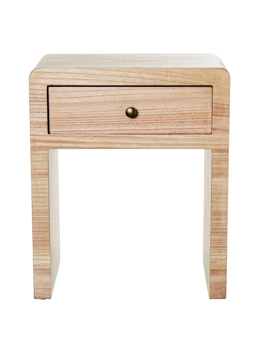 Mesa de Noche Madera Natural Dm+paulownia