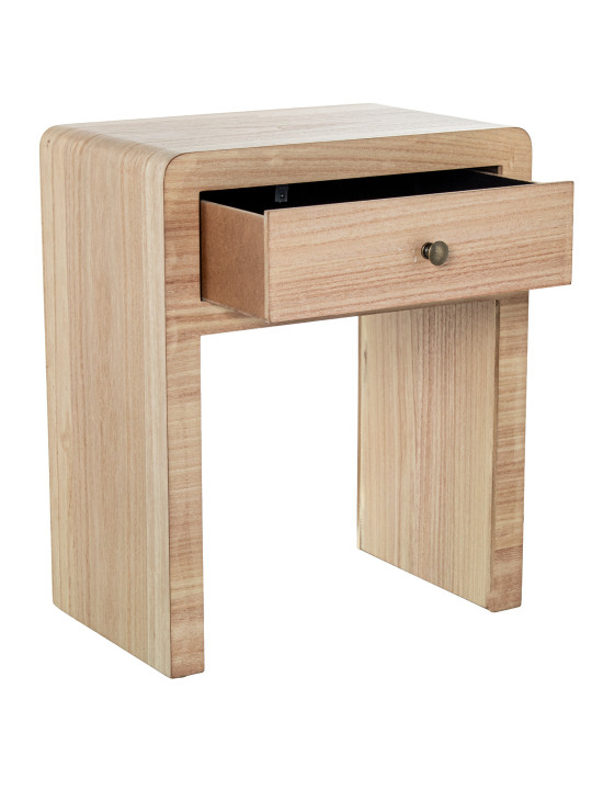 Mesa de Noche Madera Natural Dm+paulownia