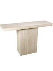 Mesa Entrada Madera Dm+papel Travertino Color Natural