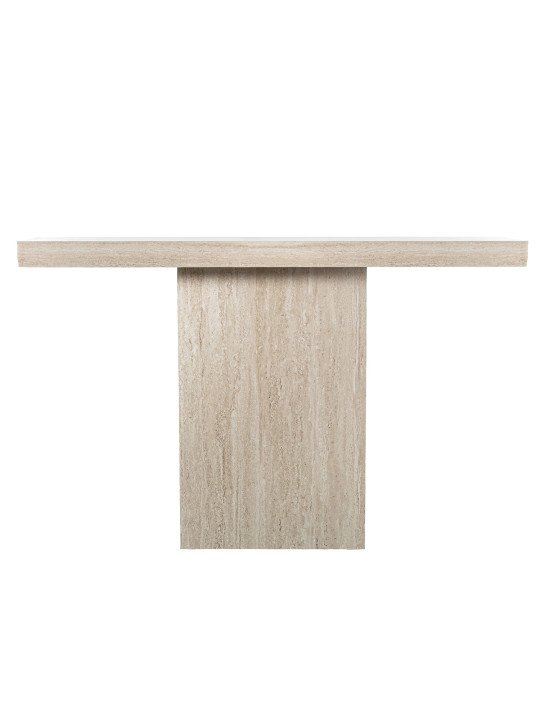 Mesa Entrada Madera Dm+papel Travertino Color Natural