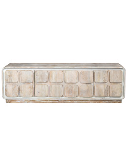 Mueble Tv Madera Mango Blancolavado C/4 Puertas