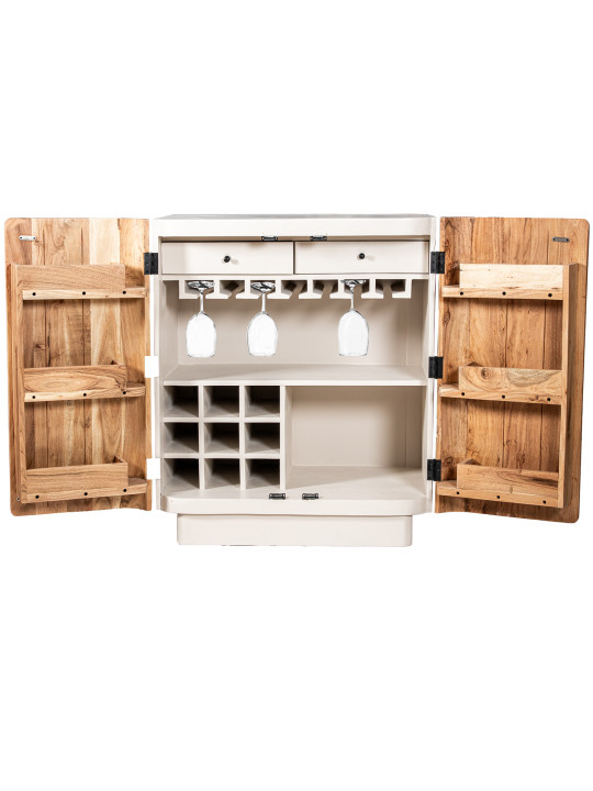 Mueble Botellero Madera Mangoc/2 Puertas
