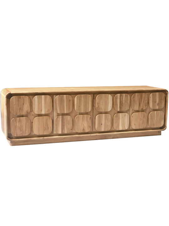 Mueble Tv Madera Mango Natural C/4 Puertas