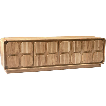 Mueble Tv Madera Mango Natural C/4 Puertas
