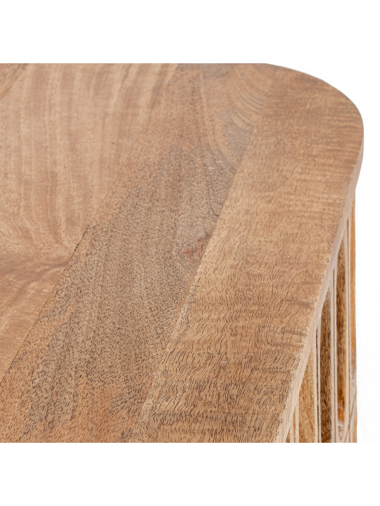 Aparador Madera Mango 4 Puertas Patas Metal Dorado