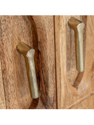Aparador Madera Mango 4 Puertas Patas Metal Dorado