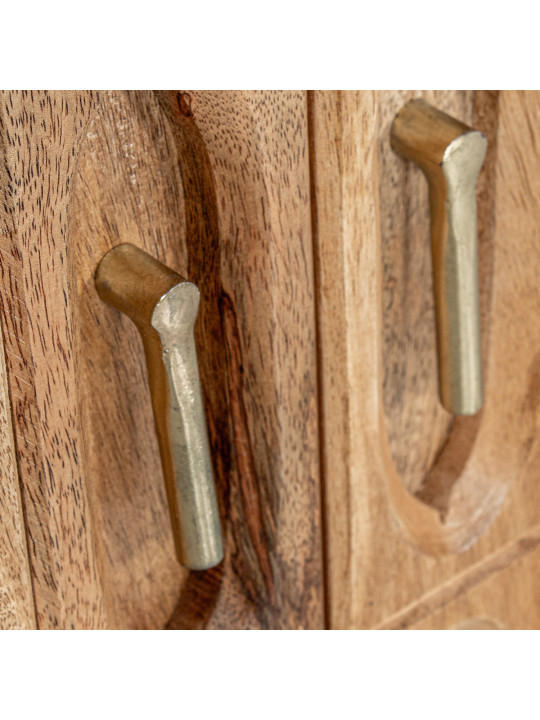 Aparador Madera Mango 4 Puertas Patas Metal Dorado
