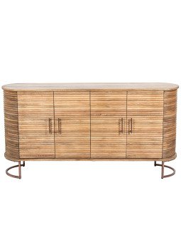 Aparador Madera Mango 4 Puertas Patas Metal Dorado