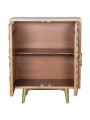 Mueble Entrada Madera Mango 2puertas Patas Metal Dorado