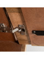 Mueble Entrada Madera Mango 2puertas Patas Metal Dorado