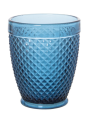 Vaso Bajo Cristal Azul 300mldeco. Diamante