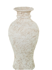 Jarron Ceramica 61cm Blanco Rustico