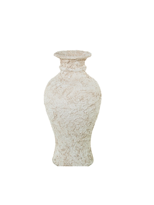 Jarron Ceramica 61cm Blanco Rustico