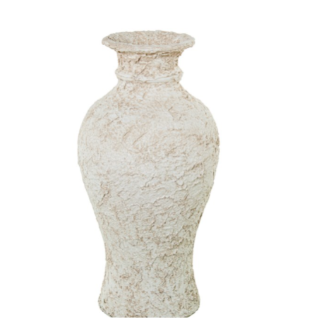 Jarron Ceramica 61cm Blanco Rustico