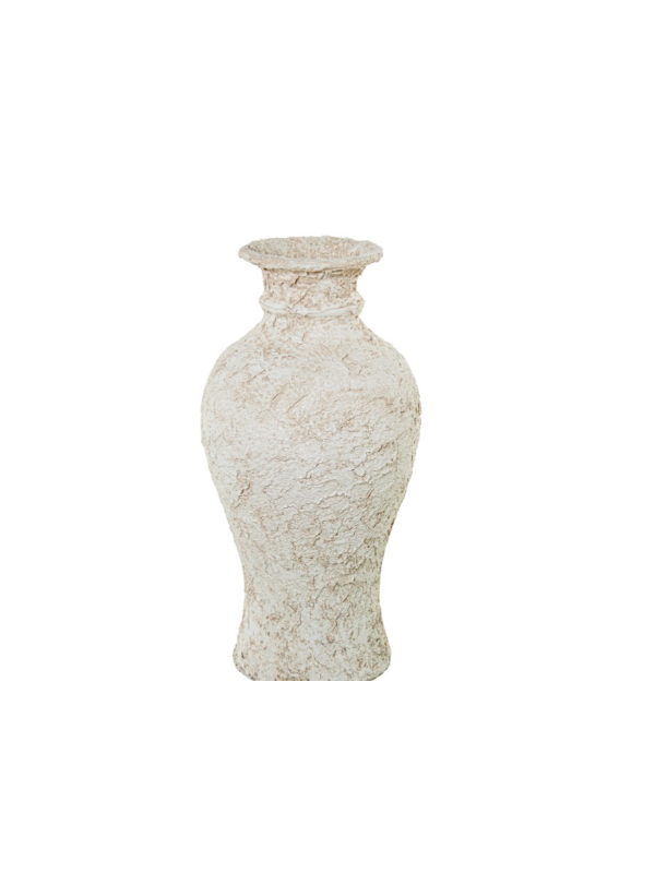 Jarron Ceramica 61cm Blanco Rustico