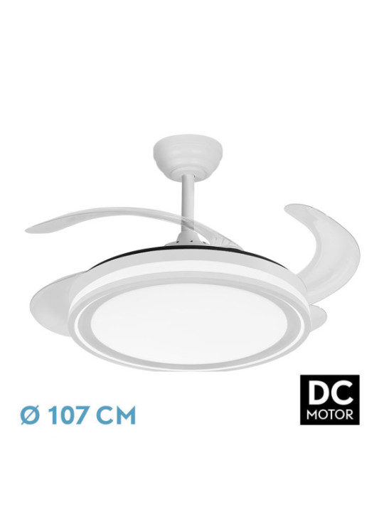 Ventilador Dc Bandido 59w 4aspas 107d 5900lm 3500-4000-6500k Remoto+Reg.intensidad+memoria+temporizador
