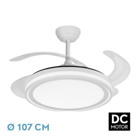 Ventilador Dc Bandido 59w 4aspas 107d 5900lm 3500-4000-6500k Remoto+Reg.intensidad+memoria+temporizador