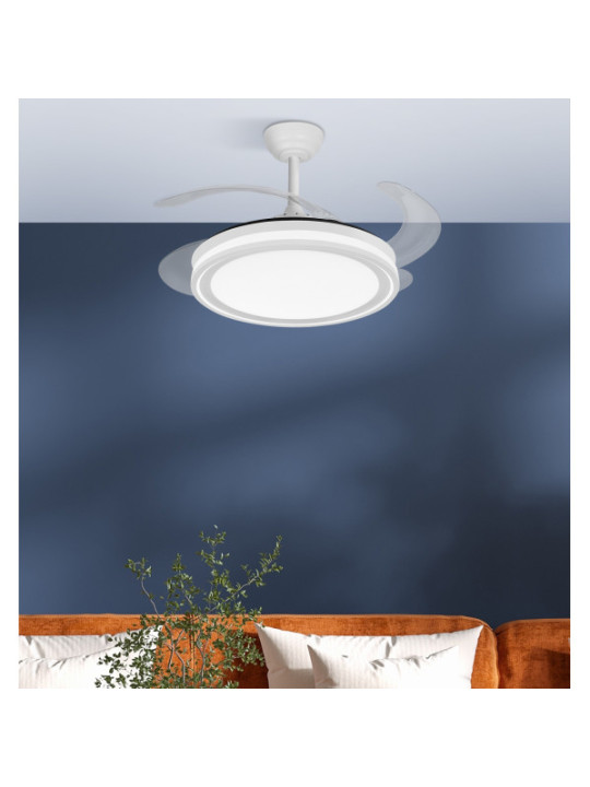 Ventilador Dc Bandido 59w 4aspas 107d 5900lm 3500-4000-6500k Remoto+Reg.intensidad+memoria+temporizador