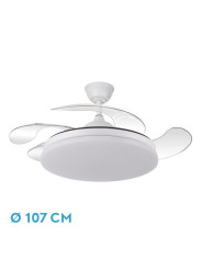 Ventilador Dc Tridente 59w 4aspas Desp.107d 6980lm Reg.intensidad Remoto+temporizador+memoria 3000-4000-6000k