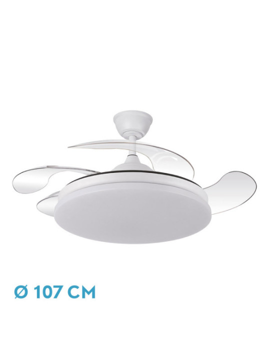 Ventilador Dc Tridente 59w 4aspas Desp.107d 6980lm Reg.intensidad Remoto+temporizador+memoria 3000-4000-6000k