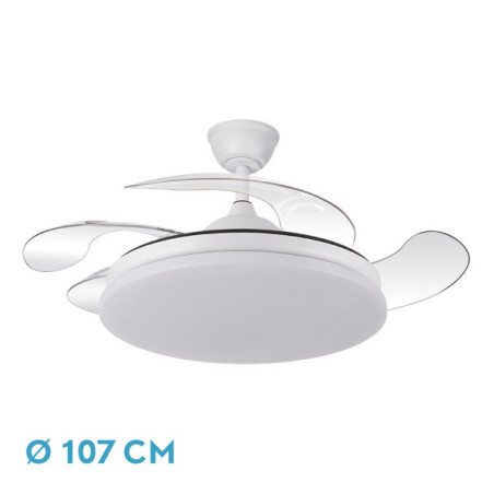 Ventilador Dc Tridente 59w 4aspas Desp.107d 6980lm Reg.intensidad Remoto+temporizador+memoria 3000-4000-6000k