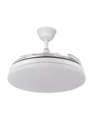 Ventilador Dc Tridente 59w 4aspas Desp.107d 6980lm Reg.intensidad Remoto+temporizador+memoria 3000-4000-6000k