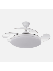 Ventilador Dc Tridente 59w 4aspas Desp.107d 6980lm Reg.intensidad Remoto+temporizador+memoria 3000-4000-6000k
