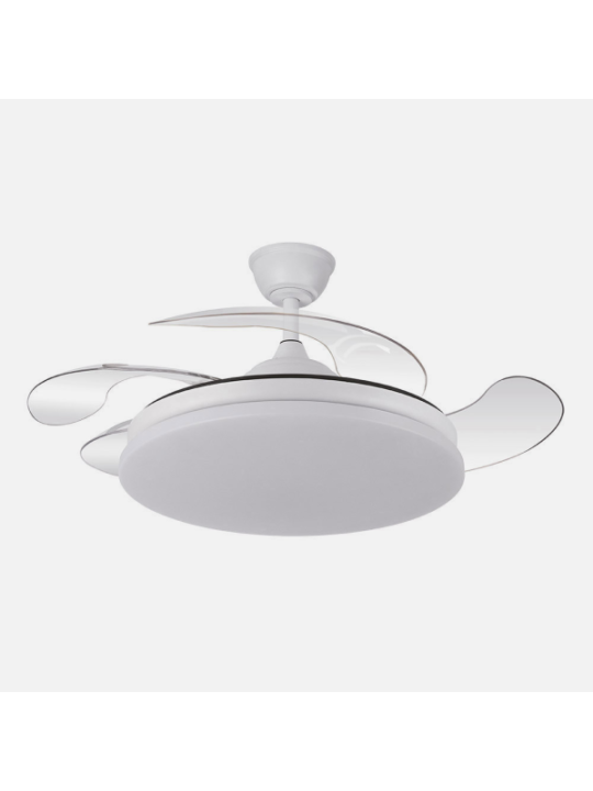 Ventilador Dc Tridente 59w 4aspas Desp.107d 6980lm Reg.intensidad Remoto+temporizador+memoria 3000-4000-6000k