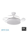 Ventilador Dc Tridente Mini 59w 4aspas Desp. 91d 6980lm Reg.intensidad Remoto+temporizador+memoria 3000-4000-6000k